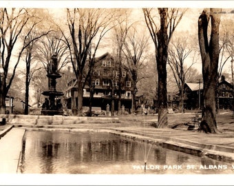 TAYLOR PARK Antique Postcard - Real Photo Postcard - St. Albans, Vermont - Unposted. c1910's