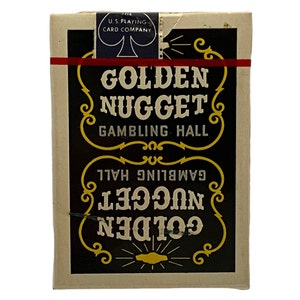GOLDEN NUGGET Carte da gioco non aperte - Mazzo nero - Timbro intatto - Nuovo vecchio stock