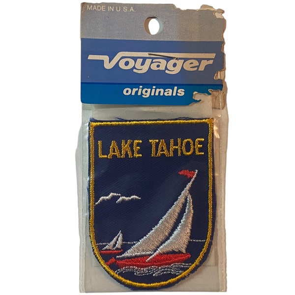 LAKE TAHOE Souvenir Travel Patch - Voyager Emblems - New Old Stock