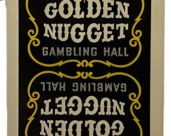 GOLDEN NUGGET Unopened Playing Cards - Black Deck - Stamp Intact