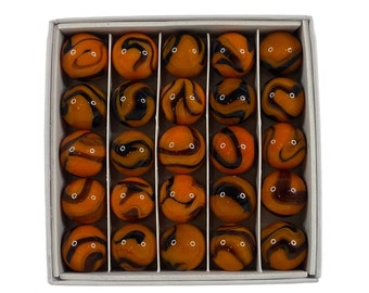 Mega Marble BENGAL TIGER Marble Lot - Zestaw 25 marmurów w jakości kolekcjonerskiej w pudełku - Vacor