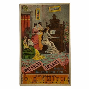 WATERLOO ORGANS Werbekarte - C. E. Smith - 1800er Jahre