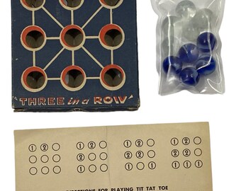TIT-TAT-TOE「3つ並んで」ビー玉ゲーム - Alox Marbles - 完了 - Etsy 日本