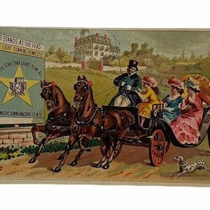 HEIMISCHE NÄHMASCHINE - Werbekarte - "It Stands At The Head" - 1800er Jahre