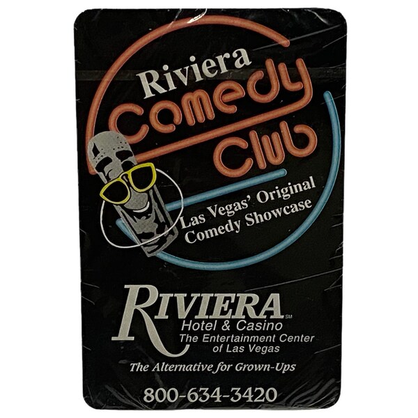 RIVIERA HOTEL & CASINO Comedy Club Souvenir Playing Cards - Unopened - New Old Stock