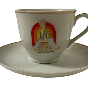 1982 WORLDS FAIR Souvenir Cup & Saucer - Knoxville, Tennessee