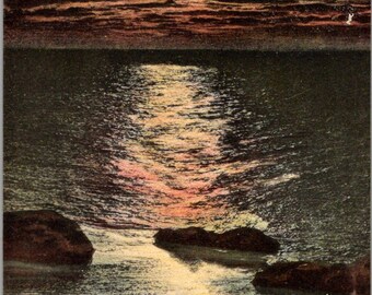 SUNSET Bar Harbor, Maine Postcard - Unposted c1900