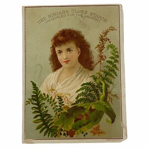NIAGARA GLOSS STARCH - Werbekarte - "Ungleich für die Wäsche" - 1800er Jahre