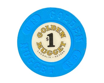 GOLDEN NUGGET 1.00 Casino Chip - Laughlin, Nevada - Vintage 1980's