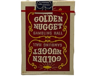 GOLDEN NUGGET Unopened Playing Cards - Red Deck - Stamp Intact - New Old Stock