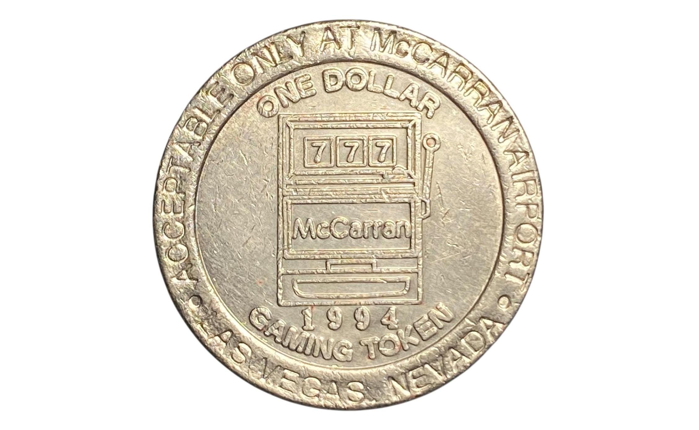 Mccarran AIRPORT SLOTS One Dollar Gaming Token - Las Vegas, Nevada