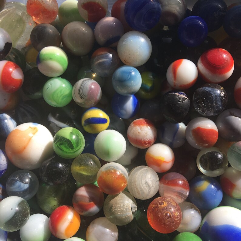 Broken Glass Marbles - Lot of 50 Chipped, Cracked, Fractured Vintage ...