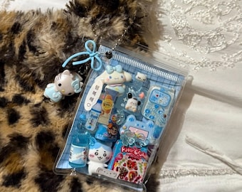 Kawaii Blue Trinket Pouch Keychain Shoujo Girl Bag Charm