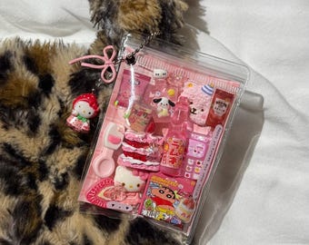 Kawaii Pink Strawberry Trinket Pouch Keychain Shoujo Girl Bag Charm