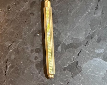 Vintage 14k Yellow Gold Retractable Toothpick Holder Pendant