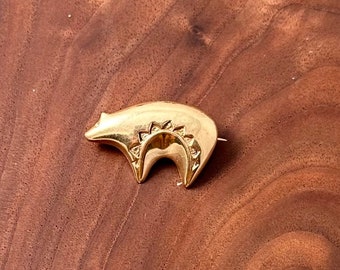 Vintage 14k Gold Navajo Bear Pin Brooch