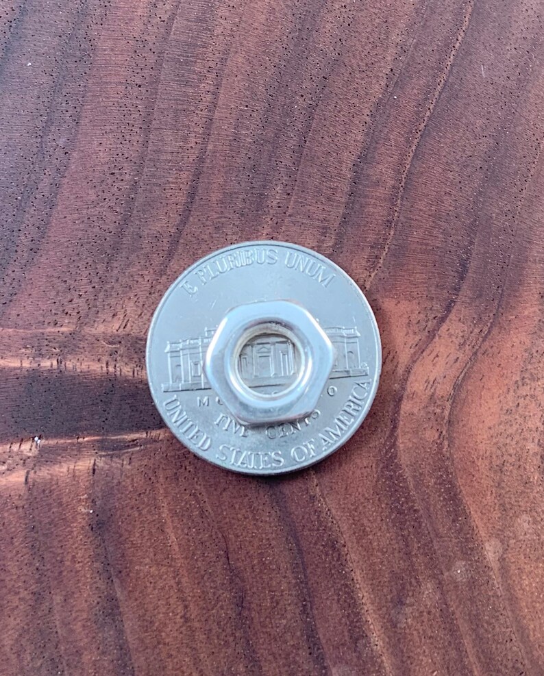 One Large Sterling Silver Hex Nut Pendant Charm