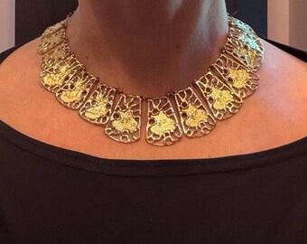Vintage Anne Dick Modernist Statement Collar Necklace