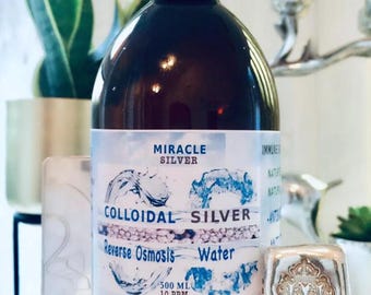 Colloidal Silver 10 PPM 500ml Glass Bottle