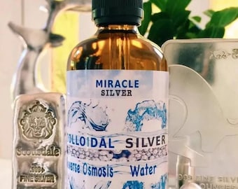 Flacon compte-gouttes en verre de 100 ml, 10 ppm, argent colloïdal