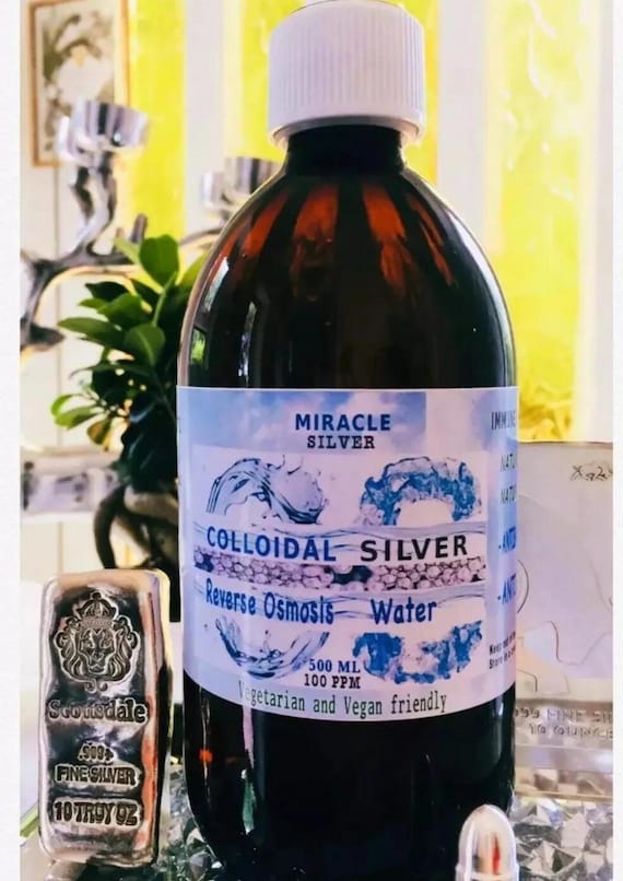 Colloidal Silver 100 PPM: High Strength Natural Solution in Glass Bottle