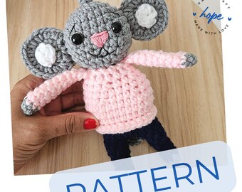 Amigurumi Little Mouse Crochet Pattern, Animal Toy - PDF English