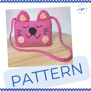 PATTERN Crochet Cat phone pouch / purse / bag