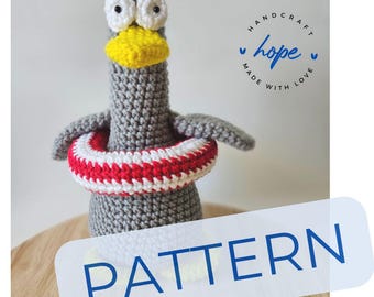 Sommergans Häkelanleitung, lustiges Amigurumi Häkelmuster (PDF Pattern englisch)