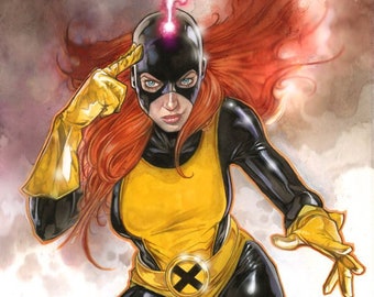 MARVEL GIRL- Jean Grey (X-men) signed print