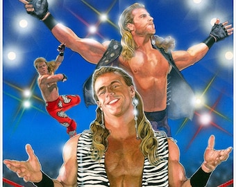 SHAWN MICHAELS WWE Signed print by Tom FLEMing