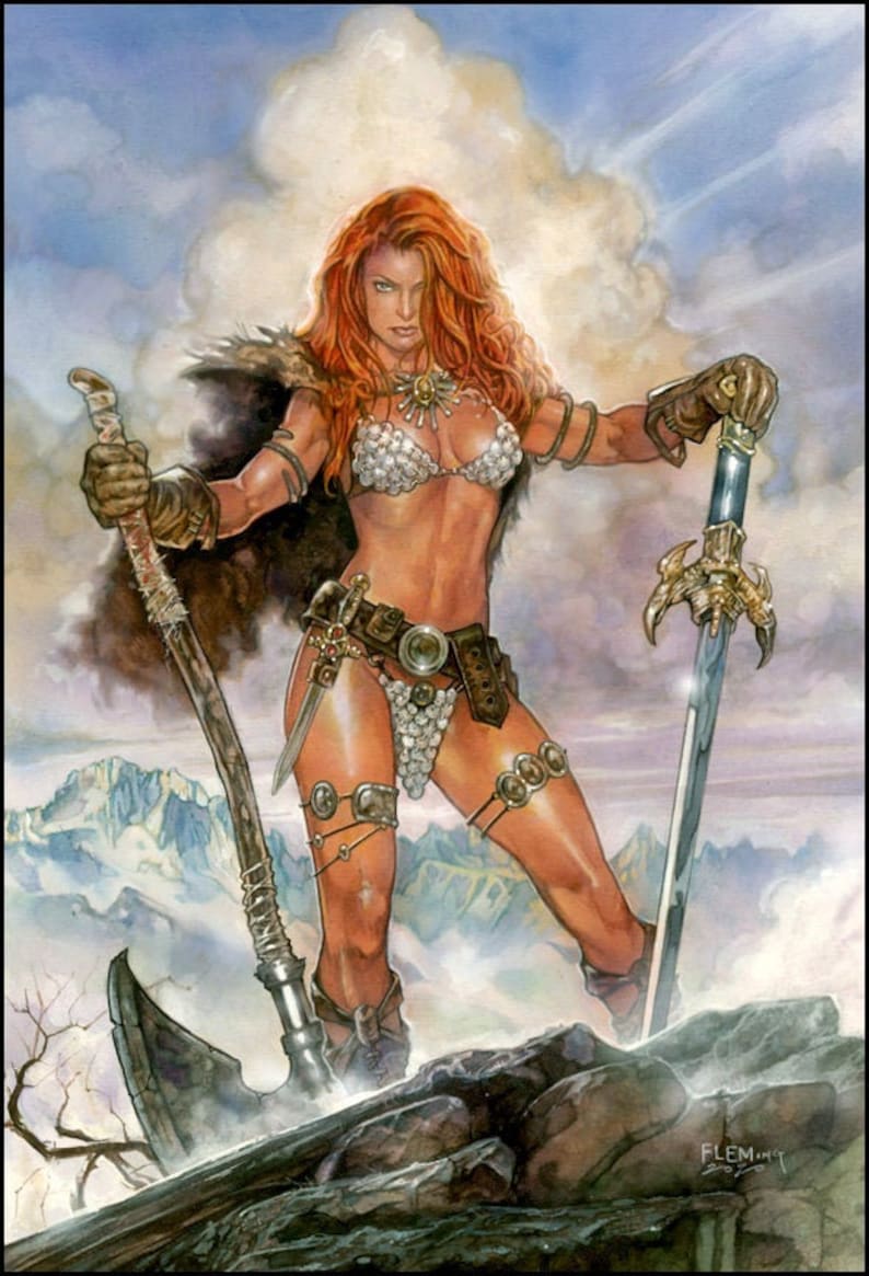 RED SONJA Signed Print Unique gift image 1