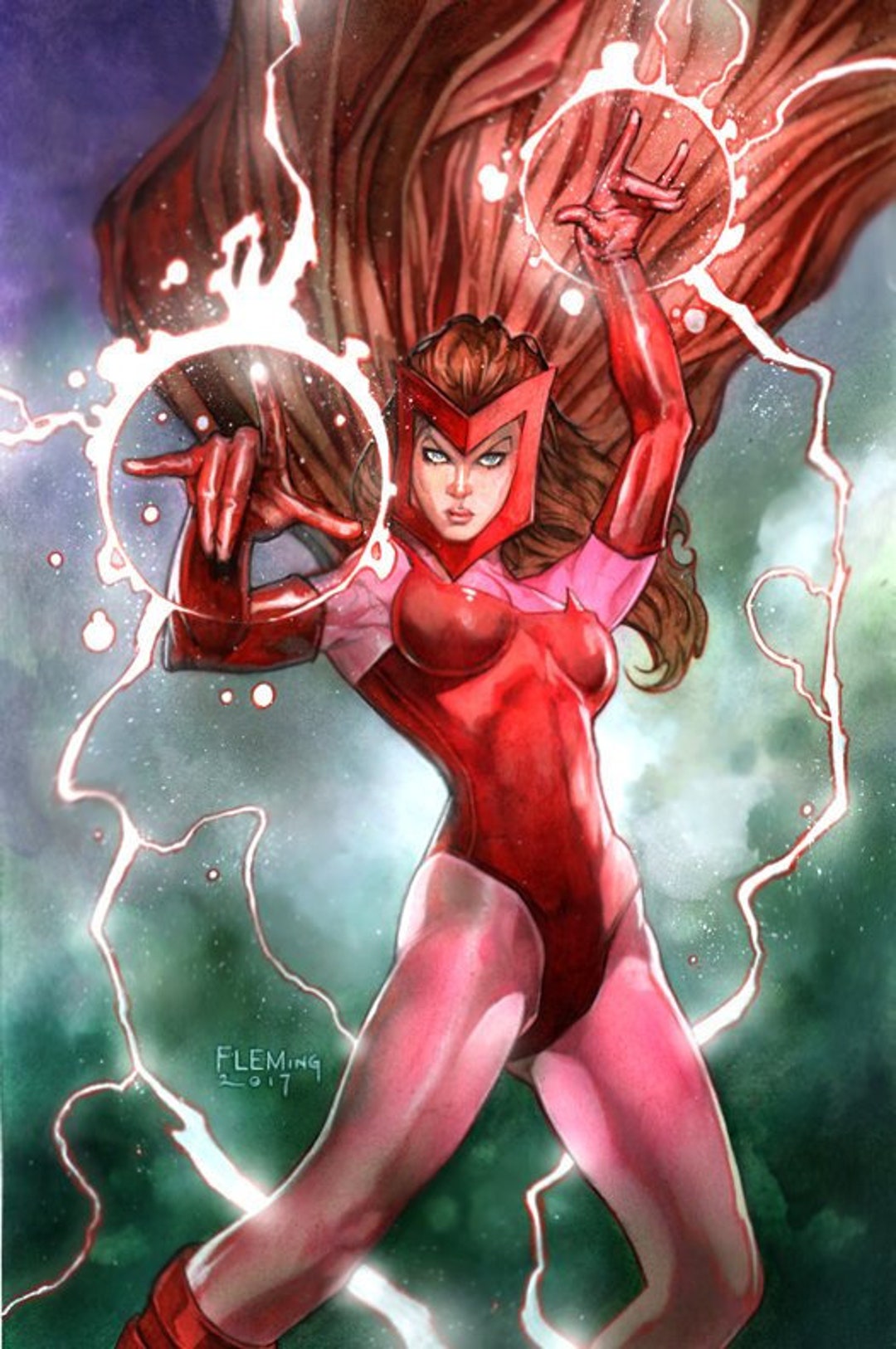 SCARLET WITCH x-men Signed Print 