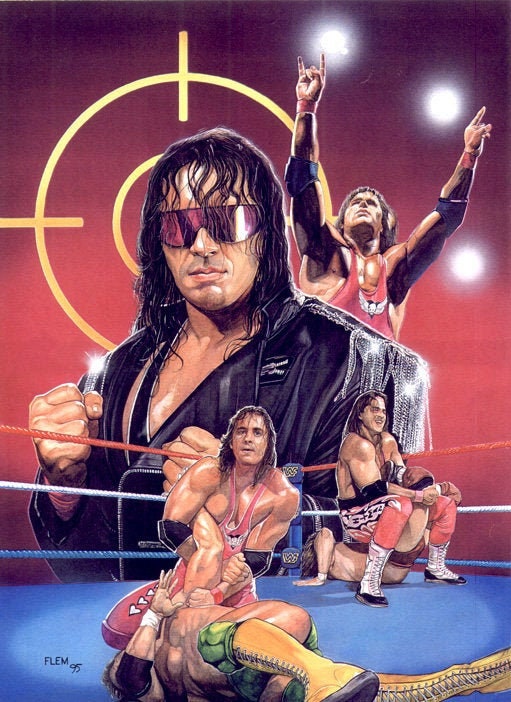 ヒットマン・ブレット・ハート　直筆サイン色紙（WWEスーパースター） Amazon.com: HWC Trading Bret Hitman Hart Framed Gift Signed