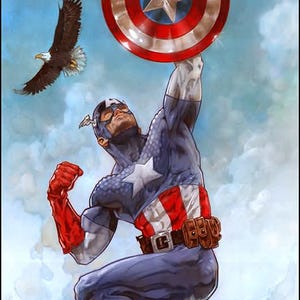Gesigneerde Captain America-afdruk