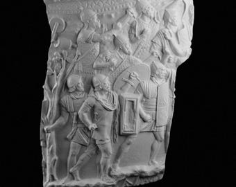 Trajan&#39;s Column Roman Soldiers Attacking | 3D Print Replica, Roman Soldiers Sculpture, Historic Art, Ancient Roman Decor, Detailed Panels