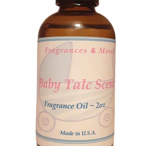 Baby Talc Scent Fragrance Oil for Soap Making, Candle Making, Bath and Body products, Sprays, Diffusers, Cleaning products and more- 2 oz
