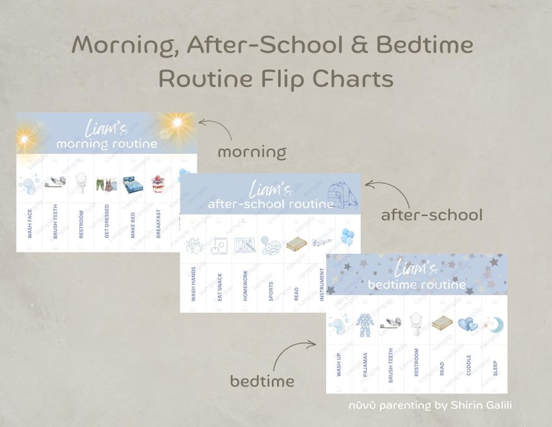Verantwoordelijkheidsbundel voor kinderen: bewerkbare routine-flipovers voor ochtend, na school en avond plus checklist, lunchboxnotities en menuplanner afbeelding 2