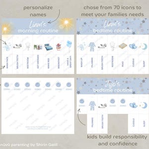 Verantwoordelijkheidsbundel voor kinderen: bewerkbare routine-flipovers voor ochtend, na school en avond plus checklist, lunchboxnotities en menuplanner afbeelding 3