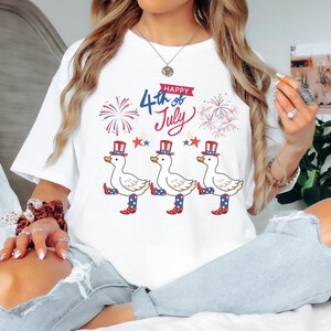 Happy 4th Of July Ducks Shirt, Independence Day Tee, American Goose tshirt, Patriotic USA Flag T-Shirt, Funny Fourth Of July Duck Shirt
