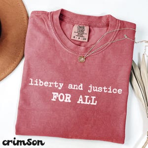 Liberty and Justice For All Shirt, Political Statement Tee, Anti Racism Activist Shirt, Literacy and Justice Teacher Gift,Comfort Colors Top