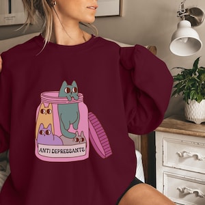 Antidepressants Cats Sweatshirt, Funny Anxiety Hoodie, Funny Cat T-shirt, Mental Health Shirt, Cat Lover Crewneck, Cat Owner Graphic Tee