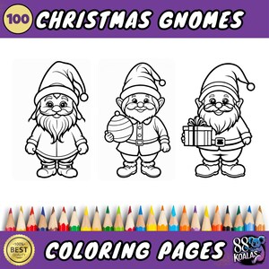 100+ Gnomes Coloring Pages, Cute Fun For Kids + Adults, Activity Book, Printable Digital Download | Christmas Holiday | Presents | Santa |