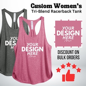 Custom Design Tank Top for Women, Personalized Tank Top Custom Text Photo Logo Shirt, Personalized Racerback Tank, Women Racerback Tank Top