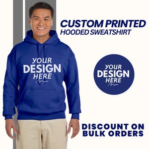 Custom Printed Hoodie: Personalized Unisex Pullover Sweatshirt