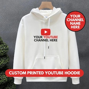 Custom Youtube Hoodie, Personalized Youtube Channel, Custom Funny Youtube Hoodies, Promote Your Youtbe Channel, Gift for Youtuber & Streamer