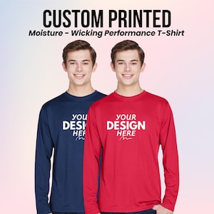 Custom Performance Dri Fit Tshirt, Personalized Athletic Moisture Wicking Shirts, Custom Long Sleeve Dry Fit Tshirt, Custom Dritfit Shirts