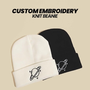 Personalized Embroidered Beanie Winter Hat Classic Beanies for Adults Winter Beanies Warm Hats Custom Beanie Custom Logo/Text Hats