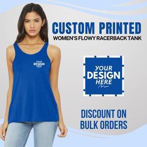 Customized Text Tank Top, Custom Tank Tops For Women, Personalized Racerback Tank Top For Women, Custom Image Tank Top, Create Your Own Tank
