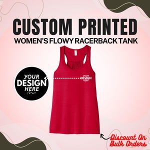 Custom Racerback Tank Top for Women, Personalized Text Customized Logo Tank, Custom Birthday Tank, Women Racerback Gym Tank Top Gift For Her