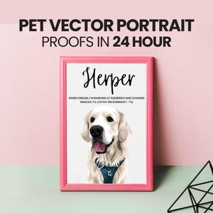 Custom Pet Cartoon Portrait, Custom Pet Character Art, Pet Lover Gift Idea, Unique Pet Illustration Gift, Wall Art Dog